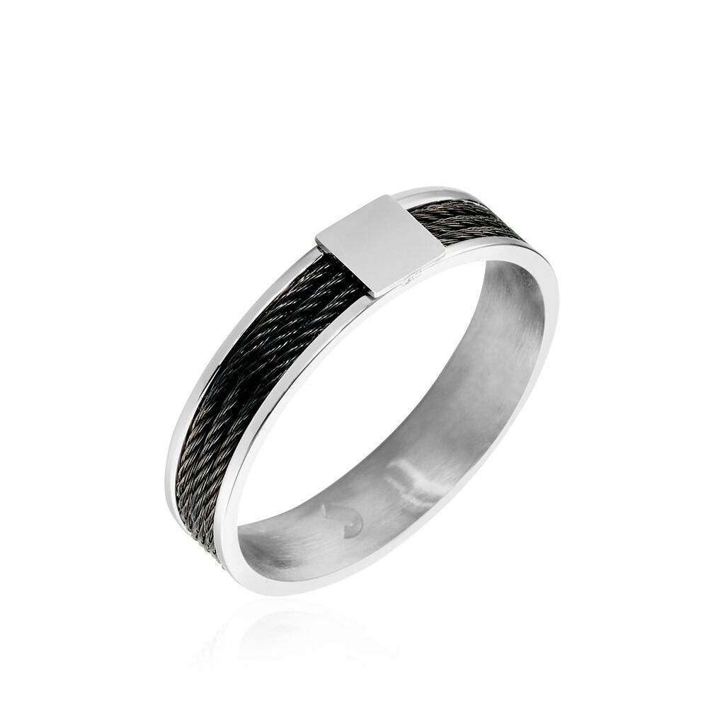Bague acier pas on sale cher