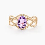Bague Tina Or Jaune Amethyste Et Oxyde De Zirconium - Bagues pierres fines Femme | Marc Orian