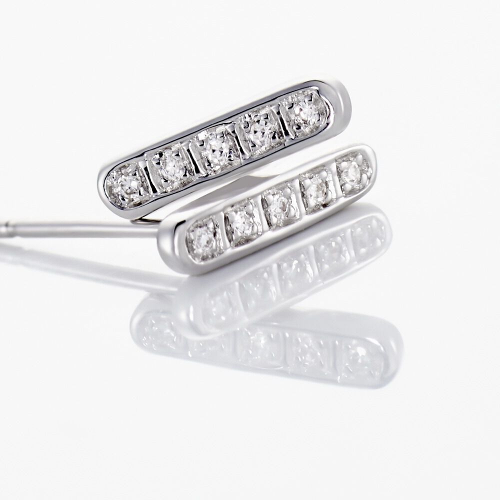 Boucles D'oreilles Puces Rosalin Blanc Diamant Blanc - Puces Femme | Marc Orian