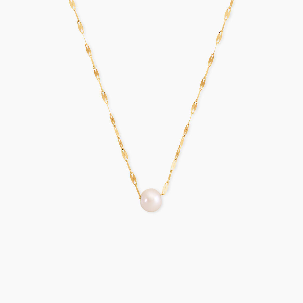 Collier Fliep Argent Dor&eacute; A L'Or 750/1000 Perle De Culture - Colliers avec pierres Femme | Marc Orian