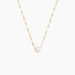 Collier Fliep Argent Dor&eacute; A L'Or 750/1000 Perle De Culture - Colliers avec pierres Femme | Marc Orian