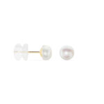 Boucles D'oreilles Puces Kesya Nacres Bouton Or Jaune Perle De Culture - Boucles d'oreilles mariage Femme | Marc Orian