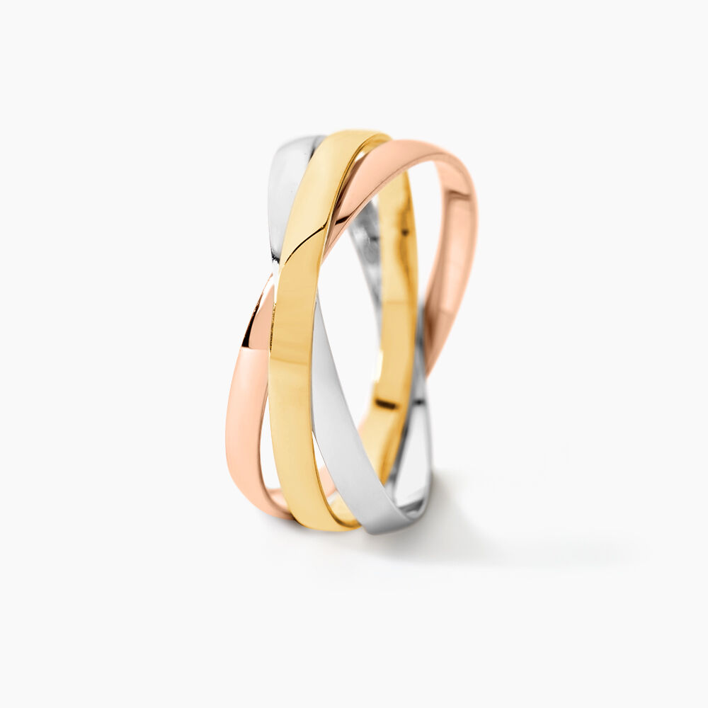 Alliance Entrelacee Ruban Plat Or Tricolore - Alliances duo Unisex | Marc Orian