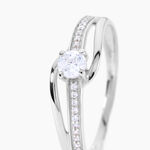 Bague Armelle Or Blanc Oxyde De Zirconium - Solitaires Femme | Marc Orian
