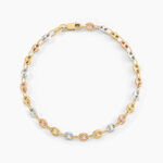 Bracelet Dami Maille Grain De Caf&eacute; Or Tricolore - Bracelets mailles Femme | Marc Orian