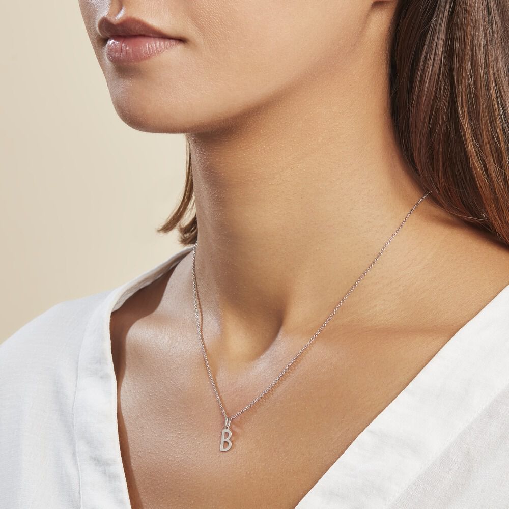 Pendentif Ionia Lettre Or Blanc - Pendentifs Famille | Marc Orian