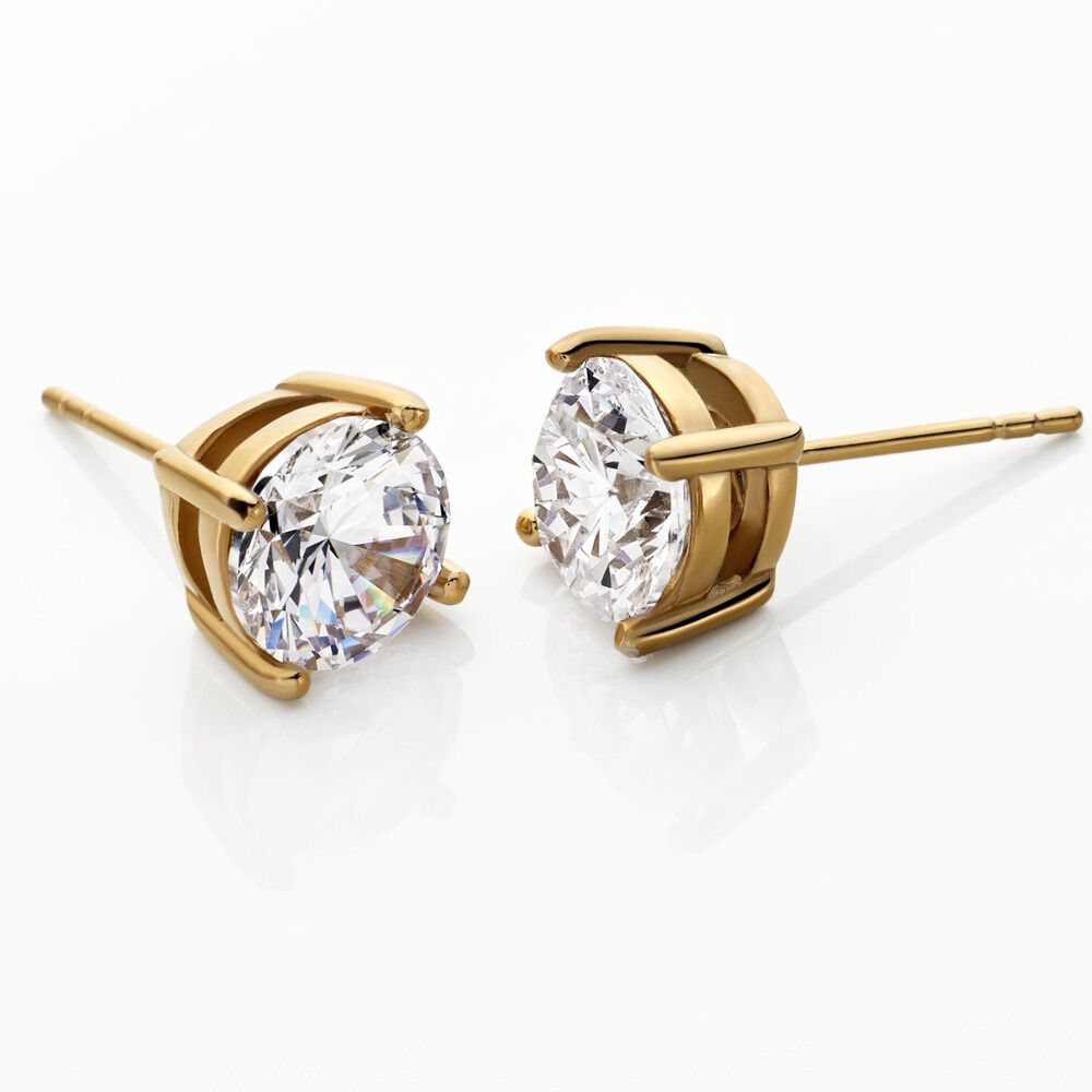 Boucles D'oreilles Puces Phebus Him Acier Doré Oxyde De Zirconium - Puces Homme | Marc Orian