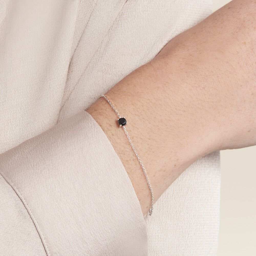 Bracelet Lylwenn Argent Blanc Oxyde De Zirconium Noir - Bracelets chaînes Femme | Marc Orian