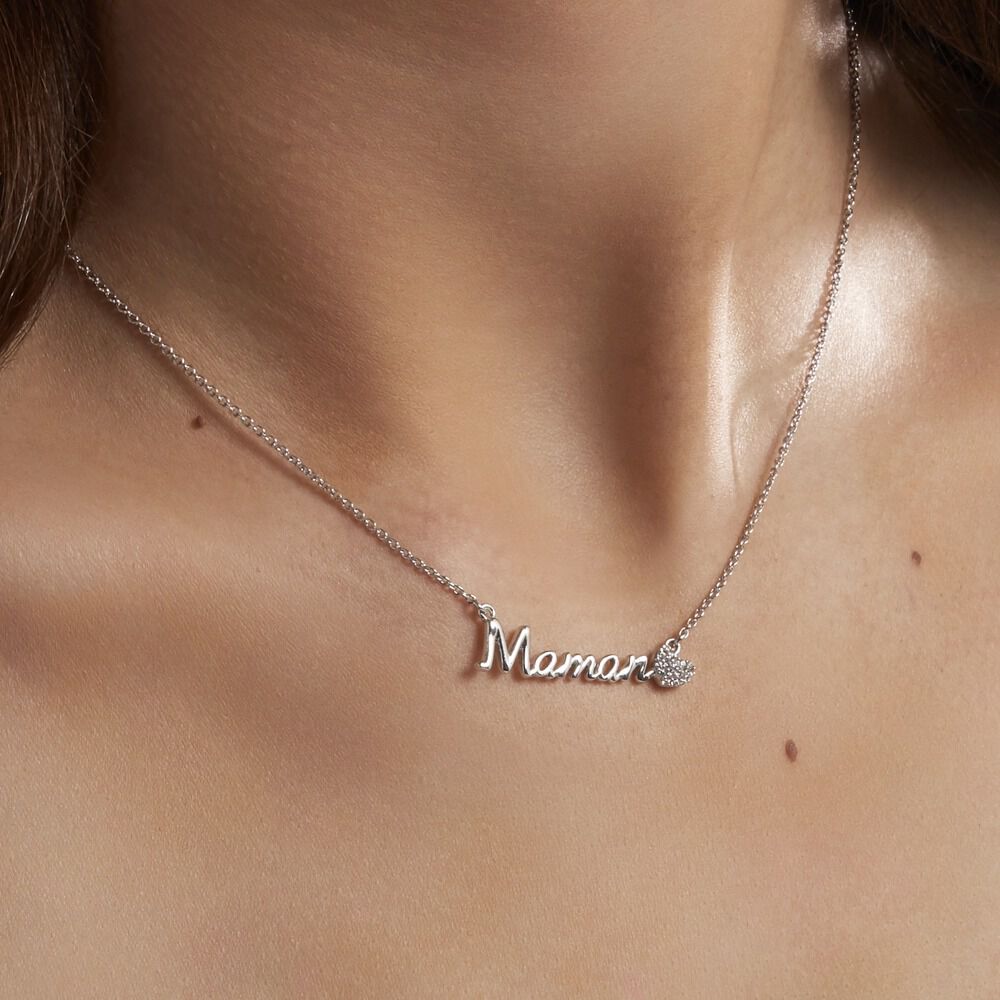 Collier Rera Argent Blanc Oxyde De Zirconium - Colliers avec pierres Femme | Marc Orian