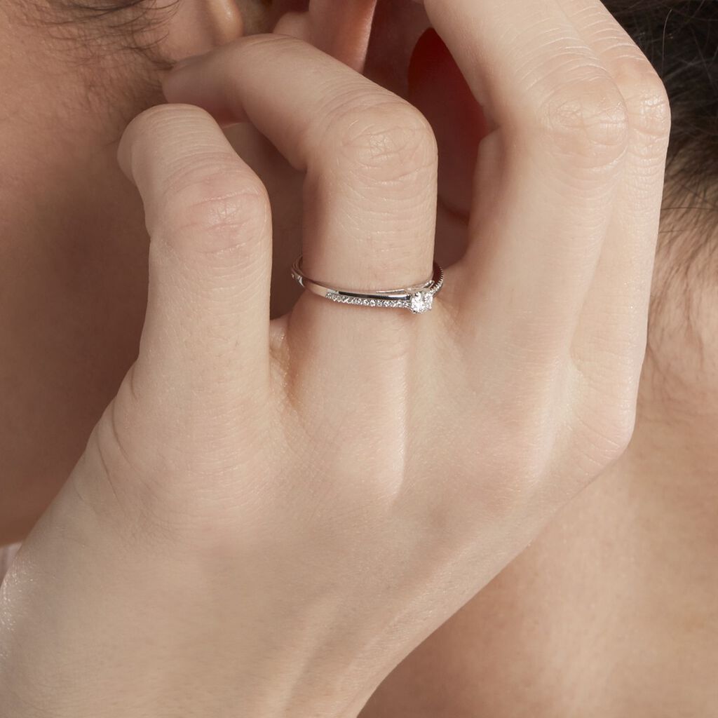 Bague Solitaire Alexandra Or Blanc Diamant - Bagues Solitaire Femme | Marc Orian