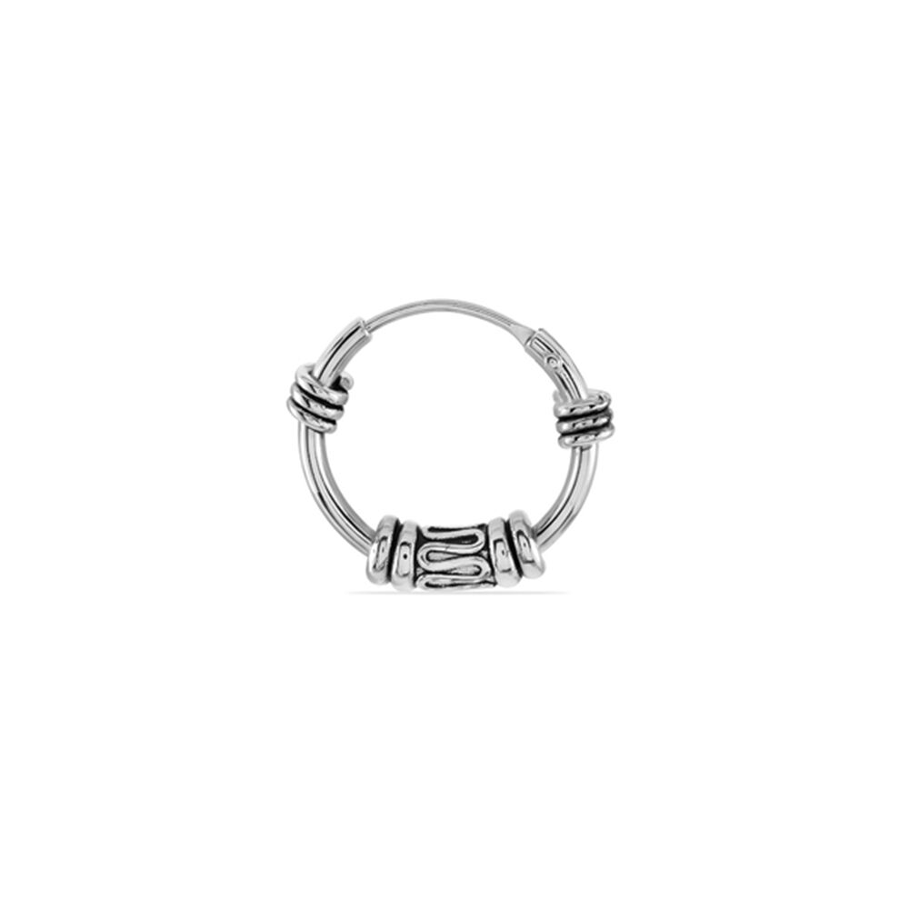 Créole Unitaire Ian Argent Blanc - Piercings d'oreilles Homme | Marc Orian