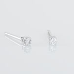 Boucles D'oreilles Puces Victoria Or Blanc Diamant - Puces Femme | Marc Orian