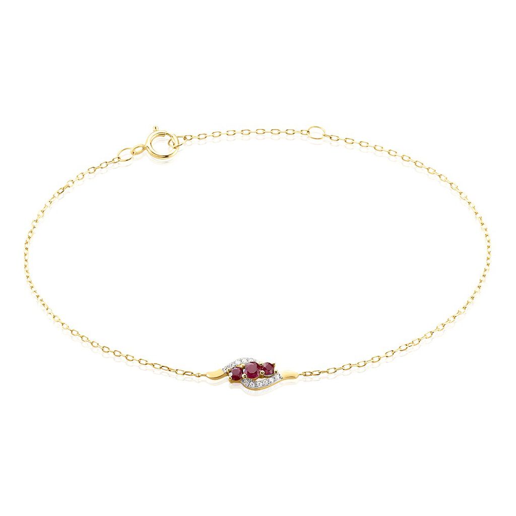 Bracelet Trinitie Or Jaune Rubis Diamant - Bracelets chaînes Femme | Marc Orian