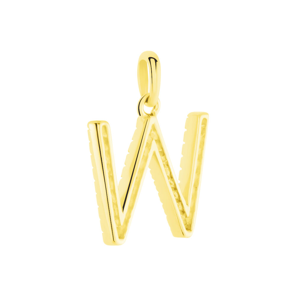 Pendentif Lettre W Or Jaune Oxyde - Pendentifs Famille | Marc Orian
