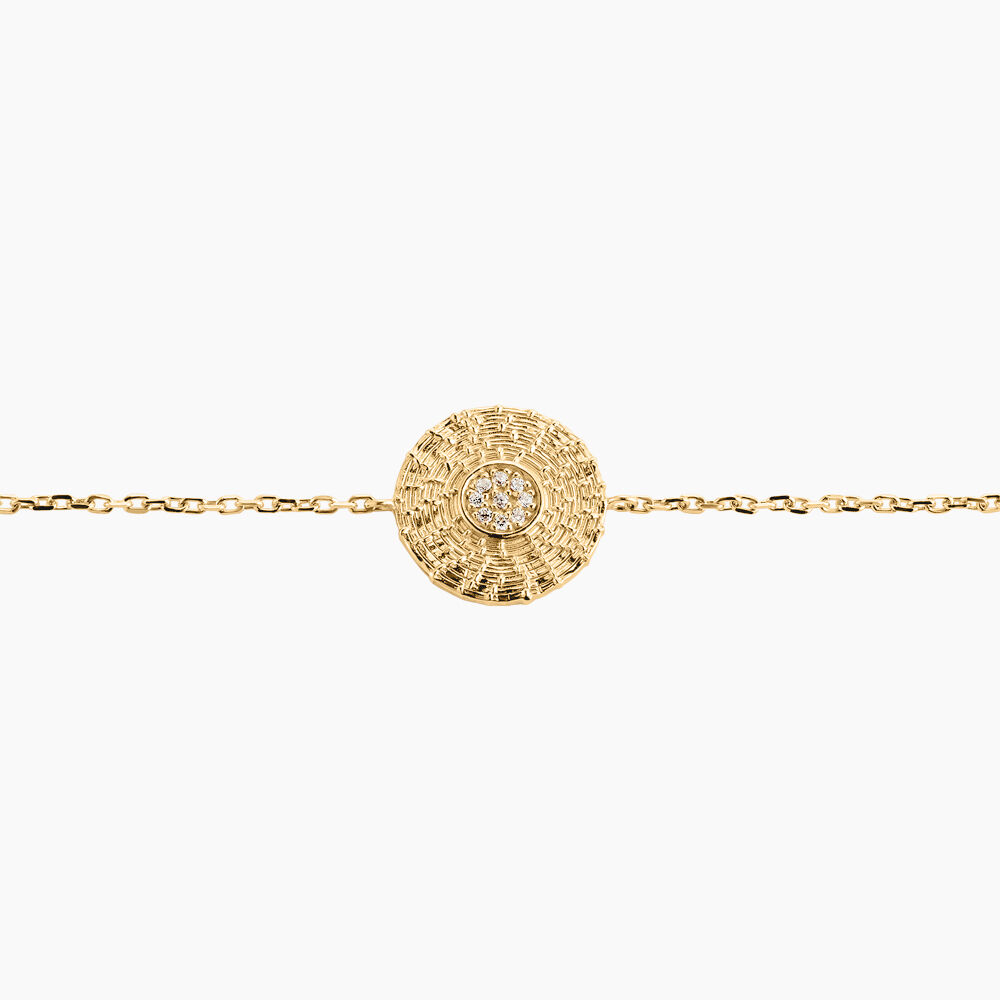 Bracelet Nanna Plaque Or Jaune Oxyde De Zirconium - Bracelets chaînes Femme | Marc Orian