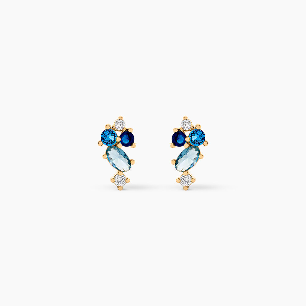 Boucles D'oreilles Puces Plaqu&eacute; Or Era Pierre De Synth&egrave;se - Puces Femme | Marc Orian