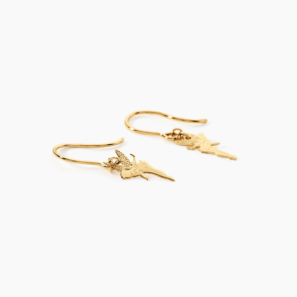 Boucles D'Oreilles Pendantes Fee Argent Dor&eacute; A L'Or 750/1000 - Pendantes Enfant | Marc Orian