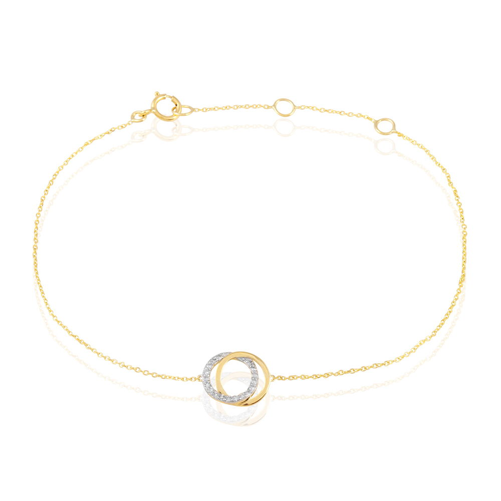 Bracelet Absolu Or Bicolore Diamant - Bracelets Anneaux Entrelaces Femme | Marc Orian