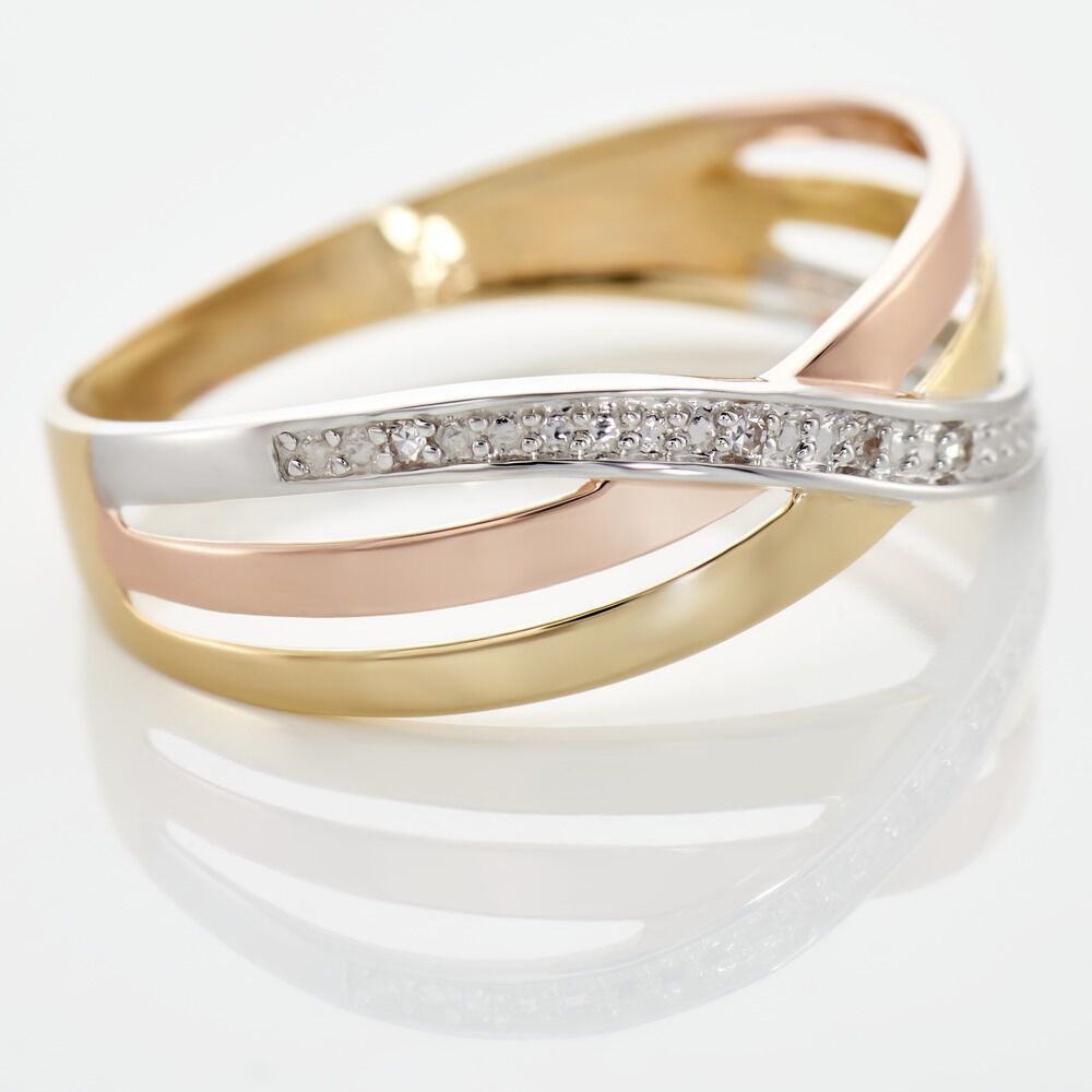 Bague Cramitia Or Tricolore Diamant - Bagues pierres précieuses Femme | Marc Orian