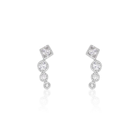 Boucles D'oreilles Puces Argent Blanc Seiko Oxyde De Zirconium - Puces Femme | Marc Orian