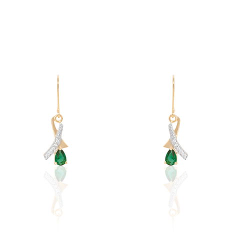 Boucles D'oreilles Pendantes Dyanah Plaque Or Pierre Et Oxyde - Pendantes Femme | Marc Orian