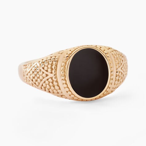 Chevali&egrave;re Plaqu&eacute; Or Jaune Azarel Email Noir - Chevali&egrave;res Homme | Marc Orian