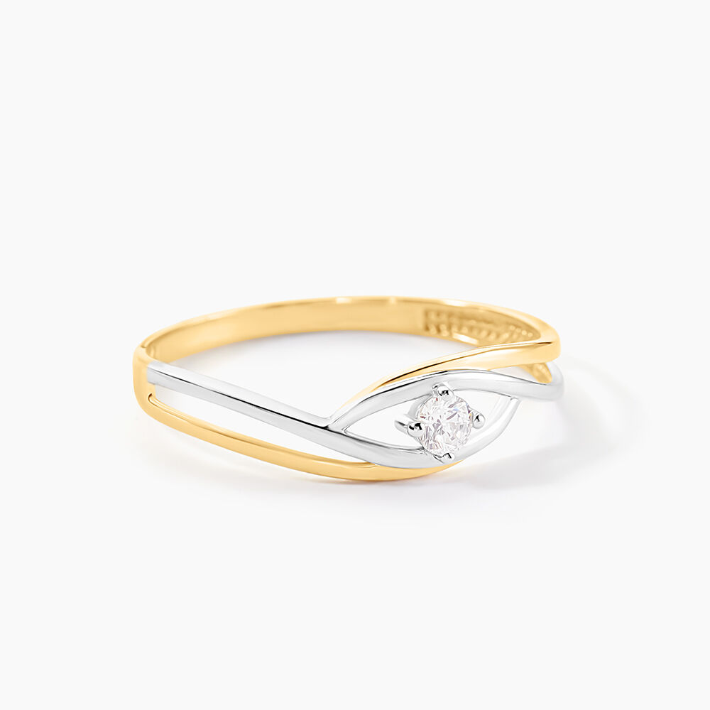 Bague Solitaire Peline Or Bicolore Oxyde De Zirconium - Solitaires Femme | Marc Orian