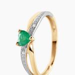 Bague Skylar Or Bicolore Emeraude Diamant - Bagues vintage Femme | Marc Orian