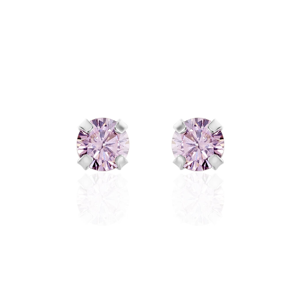 Boucles D'oreilles Puces Daria Or Blanc Oxyde De Zirconium - Puces Femme | Marc Orian