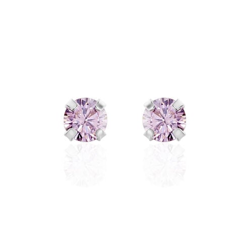 Boucles D'oreilles Puces Daria Or Blanc Oxyde De Zirconium - Puces Femme | Marc Orian