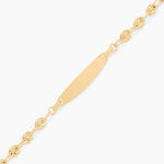 Bracelet Identit&eacute; Evin Maille Grain De Cafe Or Jaune - Gourmettes Enfant | Marc Orian