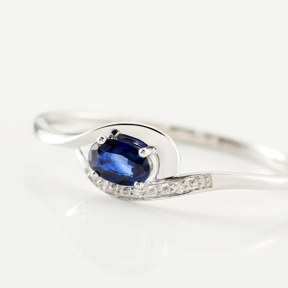 Bague Emotion Or Blanc Saphir Diamant - Bagues vintage Femme | Marc Orian
