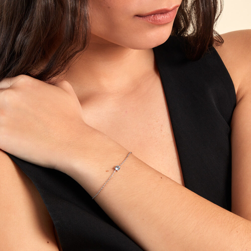 Bracelet Lylwen Argent Blanc Oxyde De Zirconium - Bracelets chaînes Femme | Marc Orian