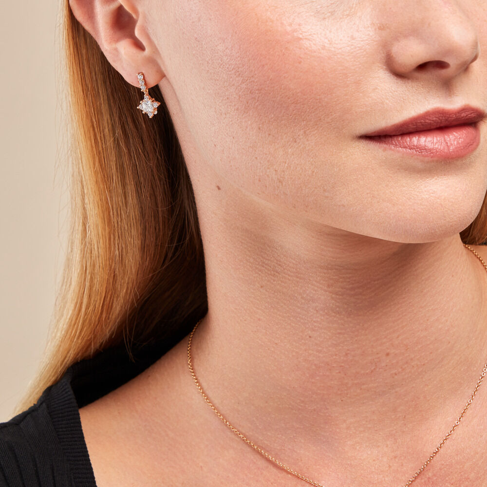 Boucles D'oreilles Pendantes Doline Plaqué Or Doré Oxyde De Zirconium - Pendantes Femme | Marc Orian