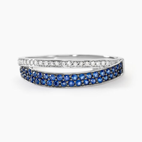 Bague Agapanthe Or Blanc Saphir Et Diamant - Bagues vintage Femme | Marc Orian