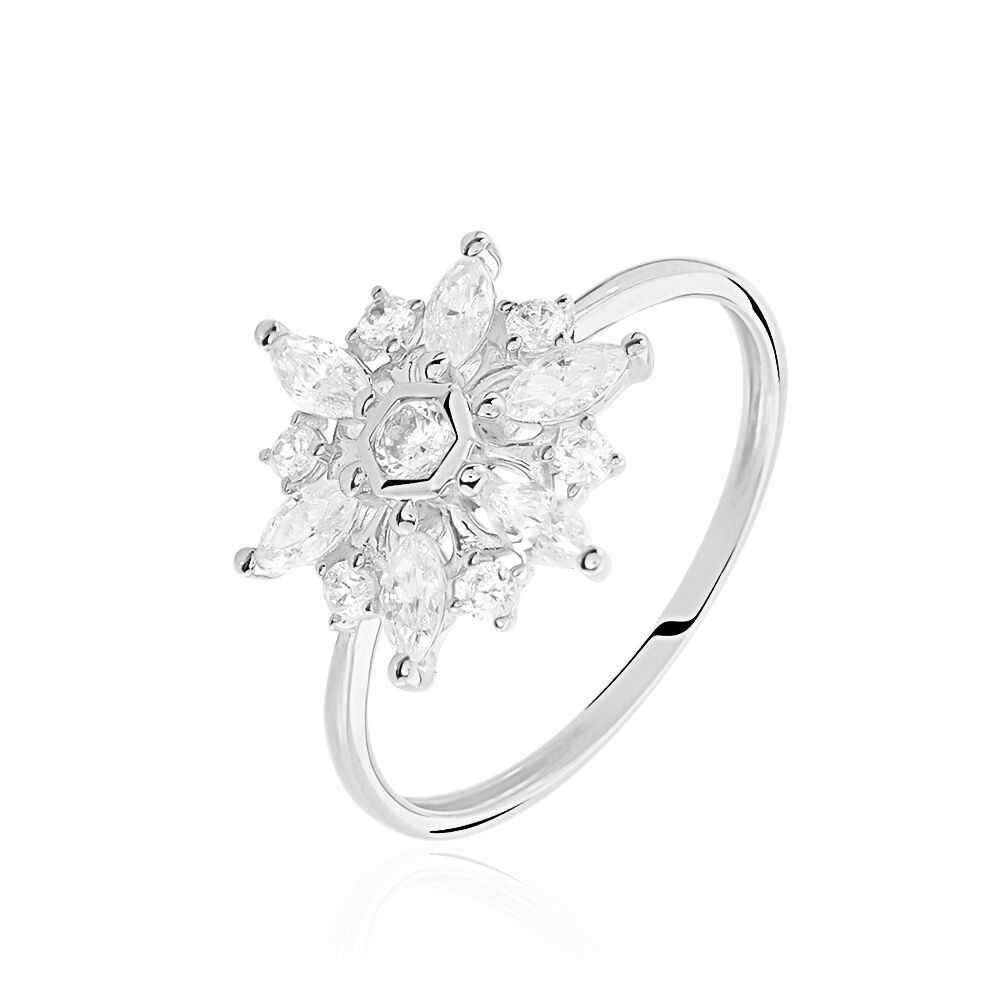 Bague Allassane Or Blanc Oxyde De Zirconium - Bagues avec pierre Femme | Marc Orian