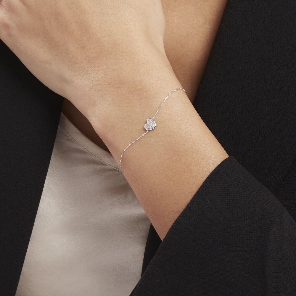 Bracelet Or Blanc Abidan Diamants - Bracelets chaînes Femme | Marc Orian