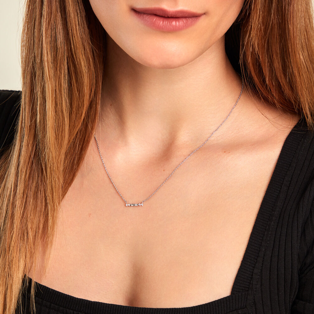 Collier Lyncee Argent Blanc Diamant Synthétique - Colliers avec pierres Femme | Marc Orian