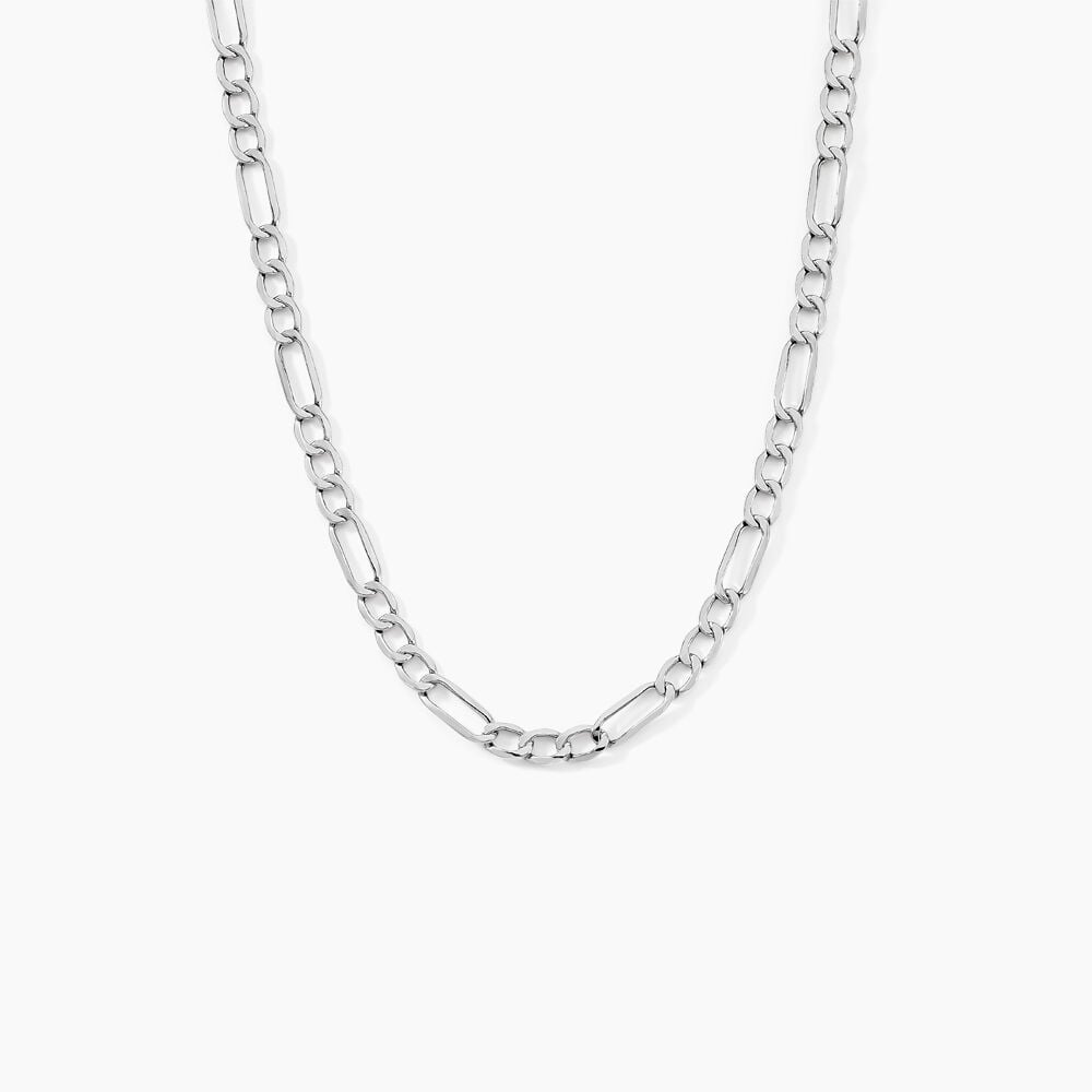 Collier Or Blanc Maille Alternée 1/3 - Chaines Homme | Marc Orian