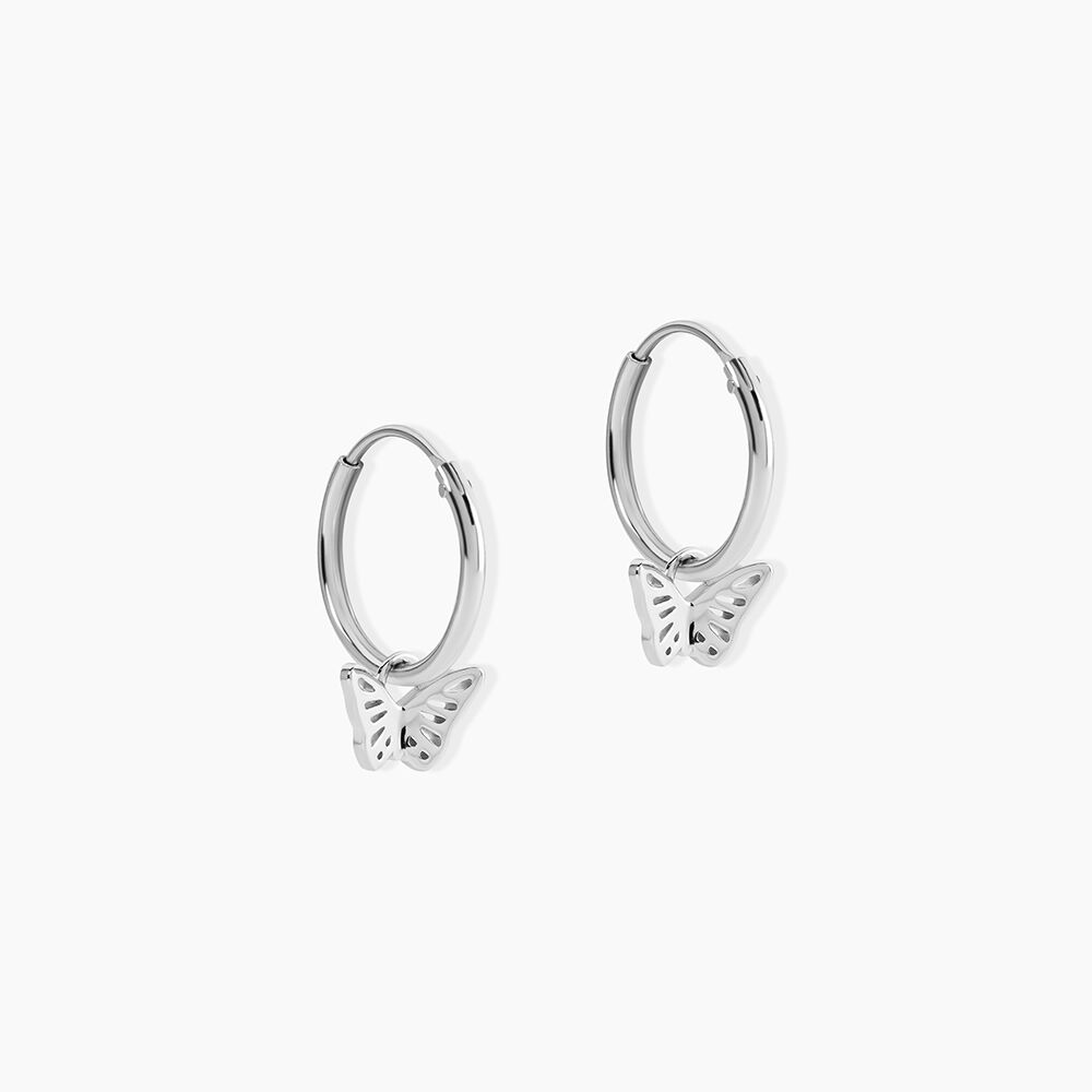 Cr&eacute;oles Thecla Argent Blanc - Cr&eacute;oles Femme | Marc Orian