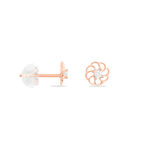 Boucles D'oreilles Puces Eleanor Fleur Or Rose Oxyde De Zirconium - Puces Femme | Marc Orian