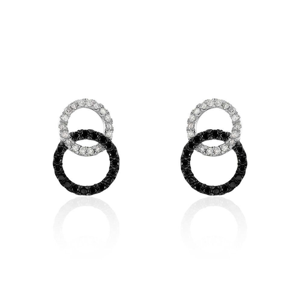 Boucles D'oreilles Puces Bella Or Blanc Diamant - Puces Femme | Marc Orian