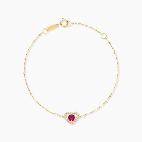 Bracelet Red Velvet Or Jaune Rhodolite Oxyde De Zirconiu - Bracelets cha&icirc;nes Femme | Marc Orian
