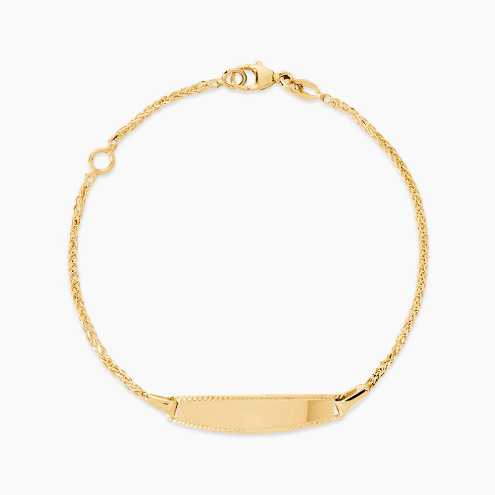Bracelet Identit&eacute; Euriel Maille Palmier Or Jaune - Gourmettes Enfant | Marc Orian