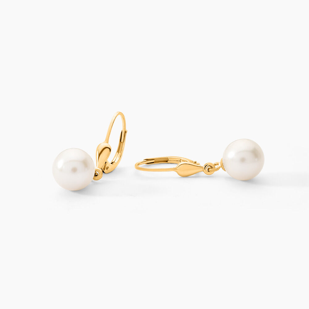 Boucles D'oreilles Pendantes Cecilius Or Jaune Perle De Culture - Boucles d'oreilles mariage Femme | Marc Orian