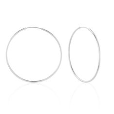 Créoles Argent Blanc Olympia - Boucles d'oreilles Créoles Femme | Marc Orian