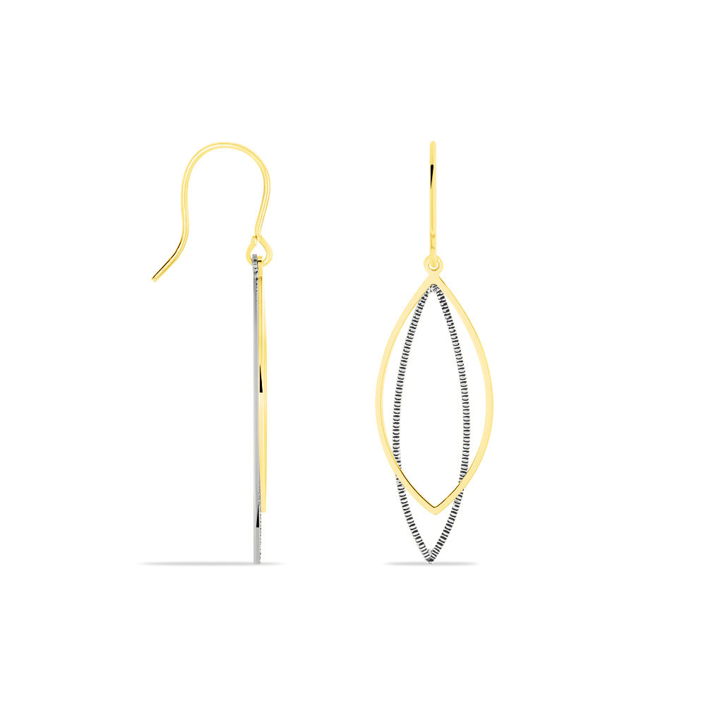 Boucles D'oreilles Pendantes Anila Gouttes Or Bicolore - Pendantes Femme | Marc Orian