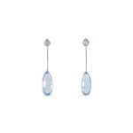 Boucles D'oreilles Pendantes Sela Or Blanc Topaze Et Sans - Pendantes Femme | Marc Orian