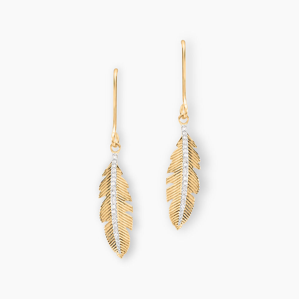 Boucles D'oreilles Pendantes Paola Or Jaune Diamant -  Femme | Marc Orian