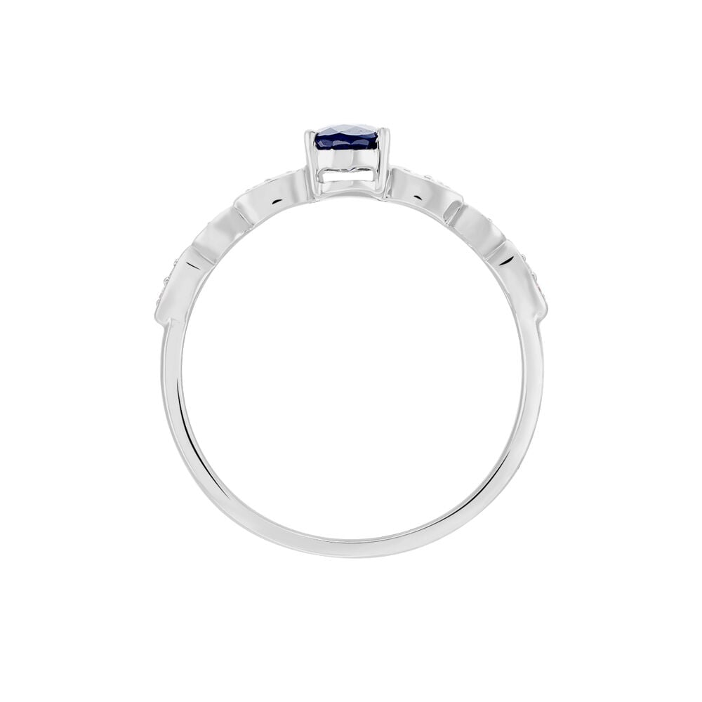 Bague Solitaire Michaela Or Blanc Saphir Et Diamant - Solitaires Femme | Marc Orian